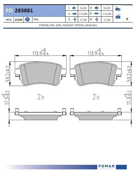 Brake Pad Set, disc brake